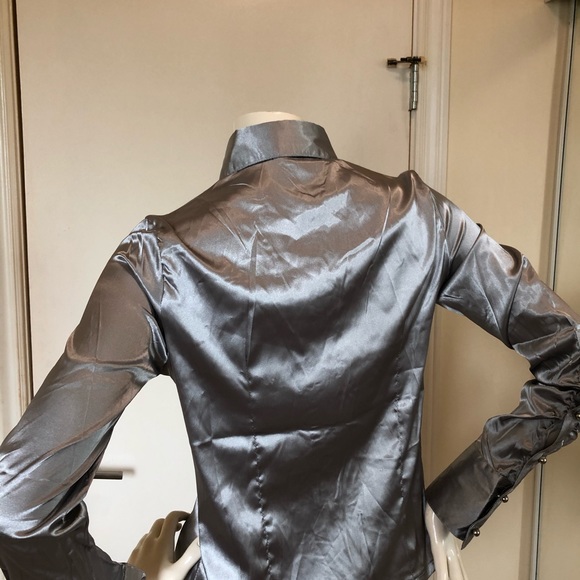 Silver Satin Shirt - Picture 2 of 9